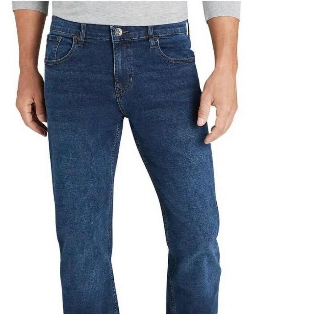 Chaps Men's Blue Slim Straight Fit Western Casual Designer Jeans Size 36/32
